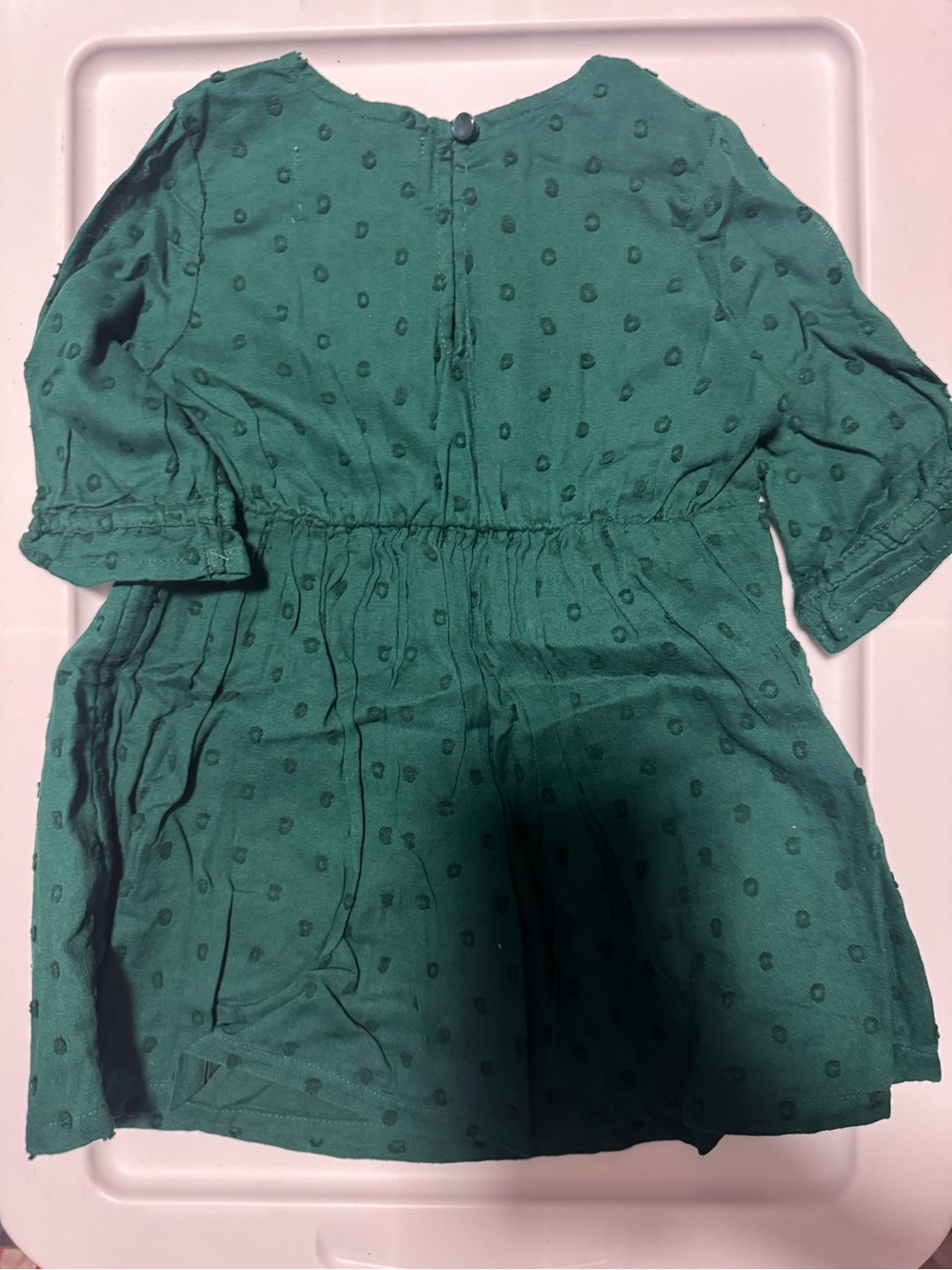Old Navy Emerald Green Textured Swiss Dot Top